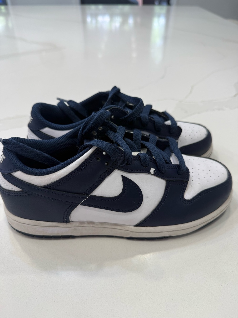 Nike Kids Navy and White Low-Top Sneakers